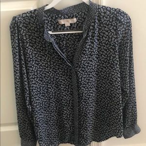 Patterned button down blouse